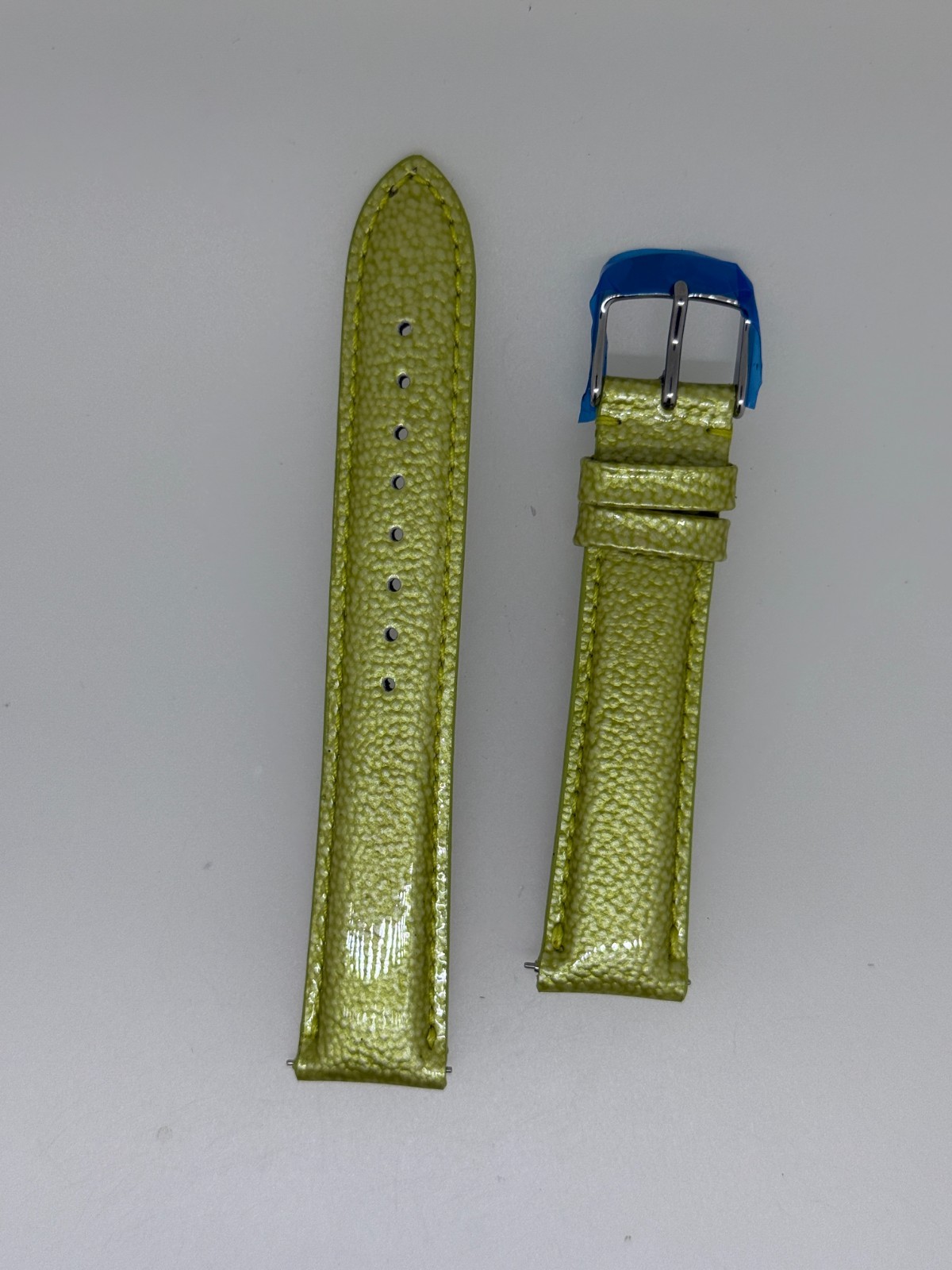 michele lime green leather watch band strap 18MM