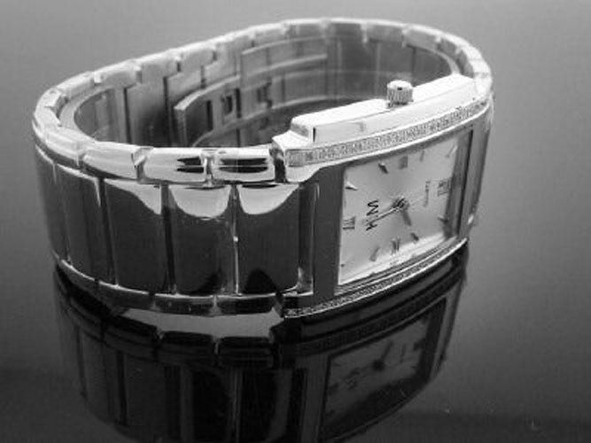 Mens KM King Master 40 Diamond 38mm/32mm Stainless steel watch white/silver face