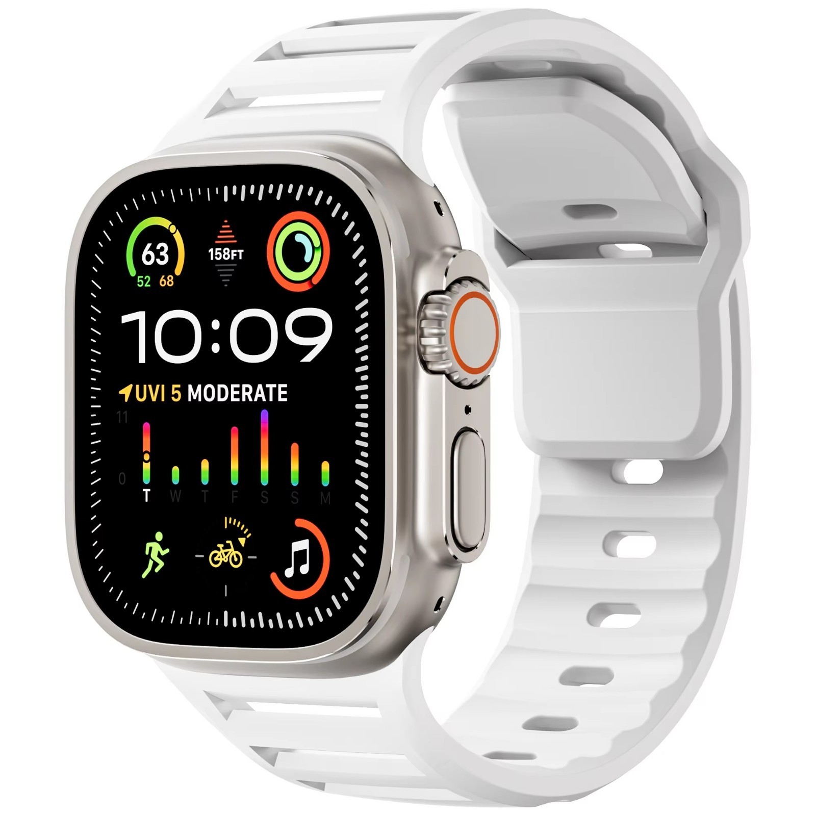 For Apple Watch Series Ultra 3 11 10 9 8 7 iWatch 49mm Silicone Sport Band Strap
