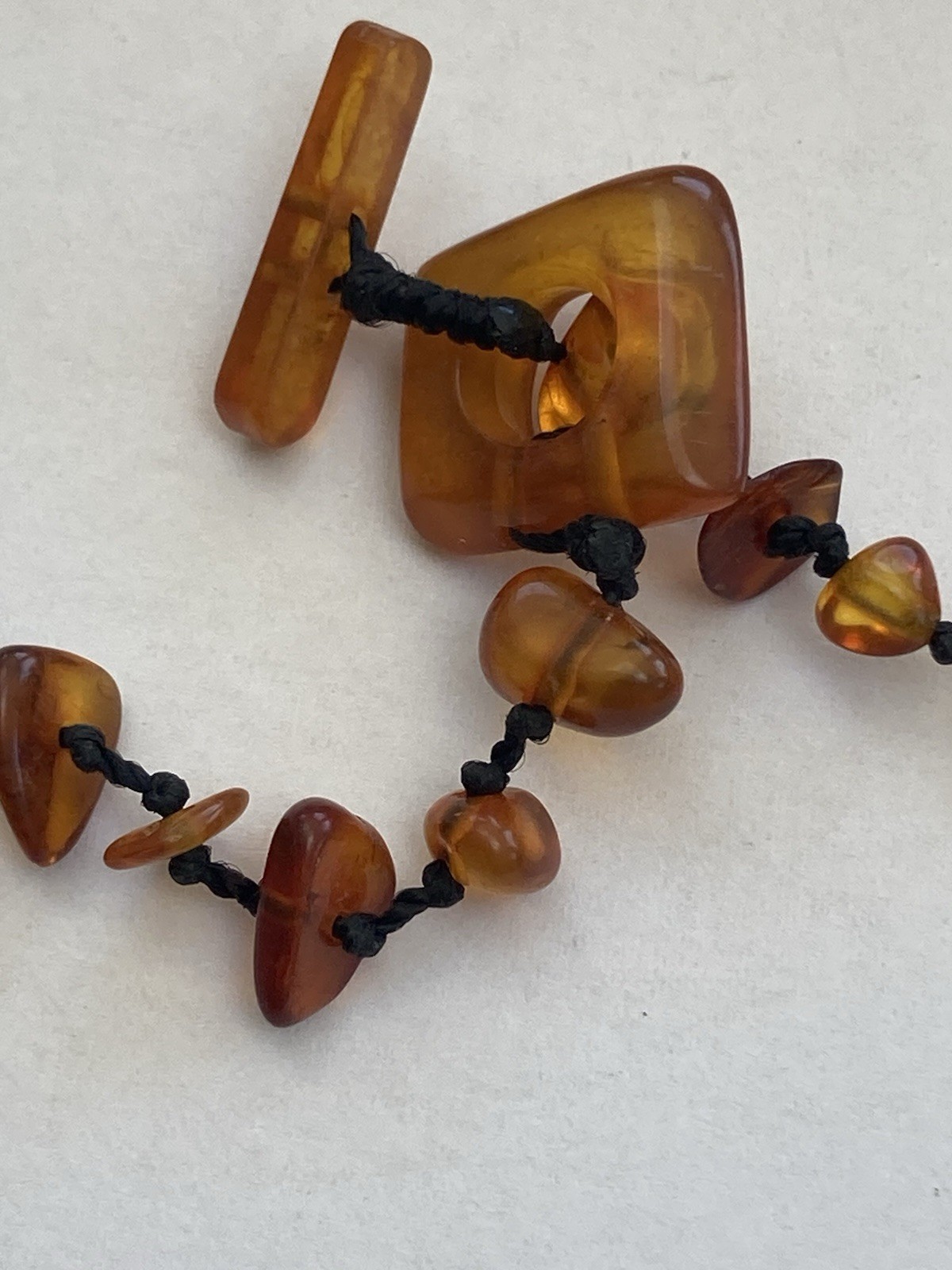 Vintage Necklace Baltic butterscotch amber, turquoise Chips 16.5″ Artisan OOAK
