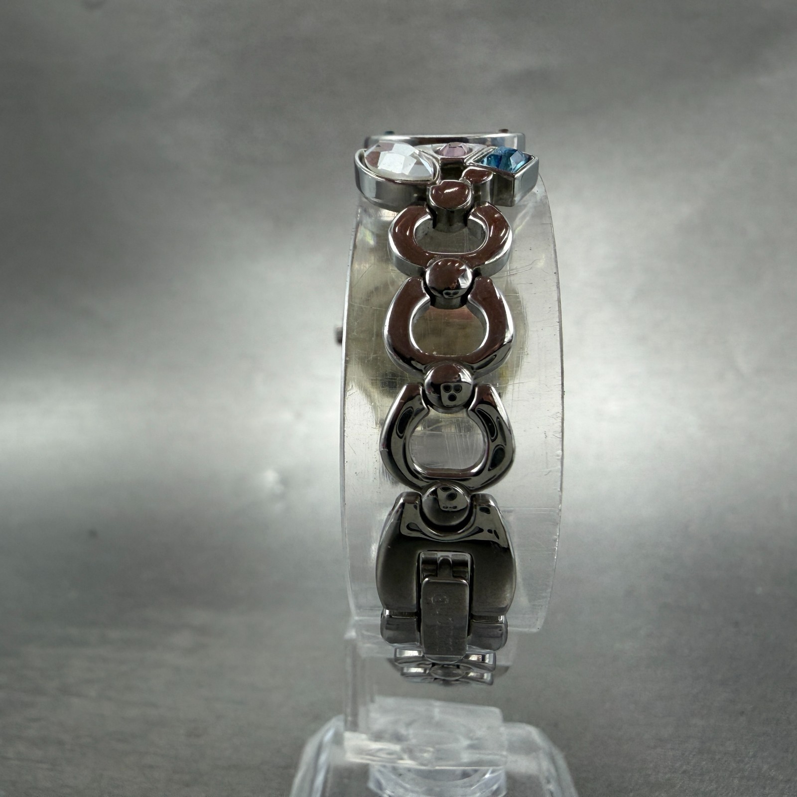 Swatch Menthol Tone Watch Women 25mm Silver Dial Clear Case LK292G New BatteryJK