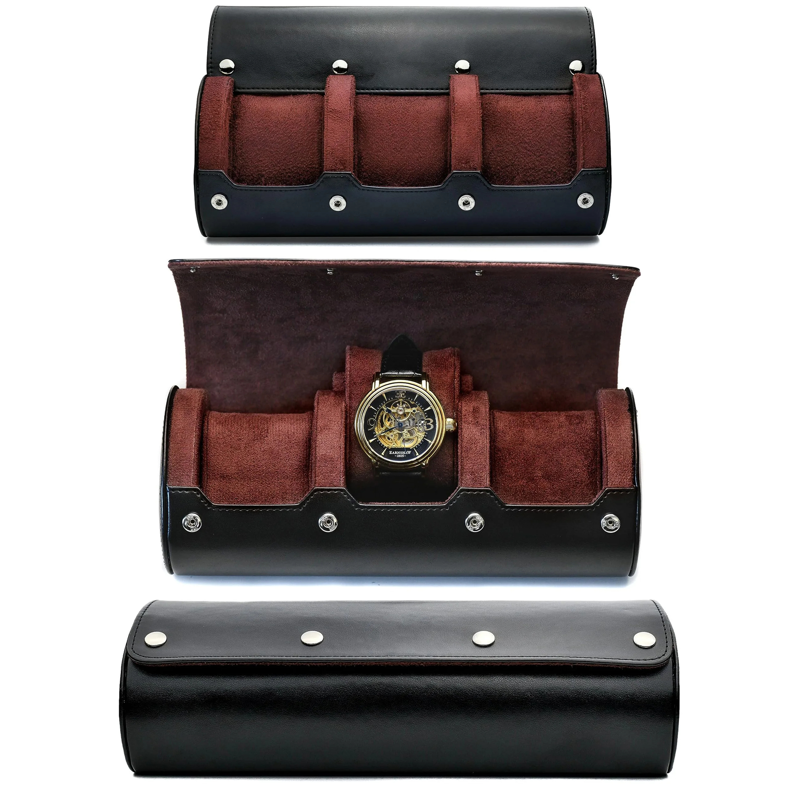 Luxury PU Leather Watch Travel Case 3/6 Slot – Sliding Cushions, Gift-Ready