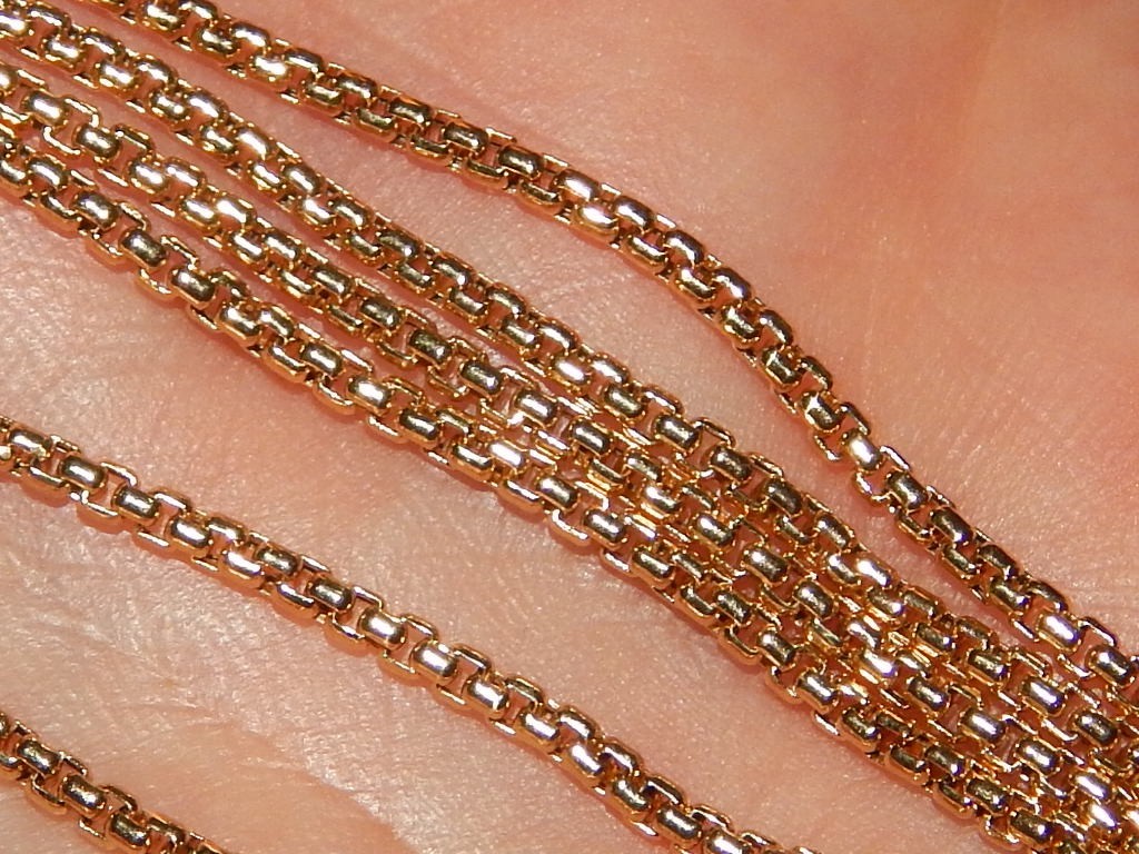 18K YELLOW GOLD DAVID YURMAN 1.7 MM BOX CHAIN NECKLACE RARE 24 INCH LONG LENGTH