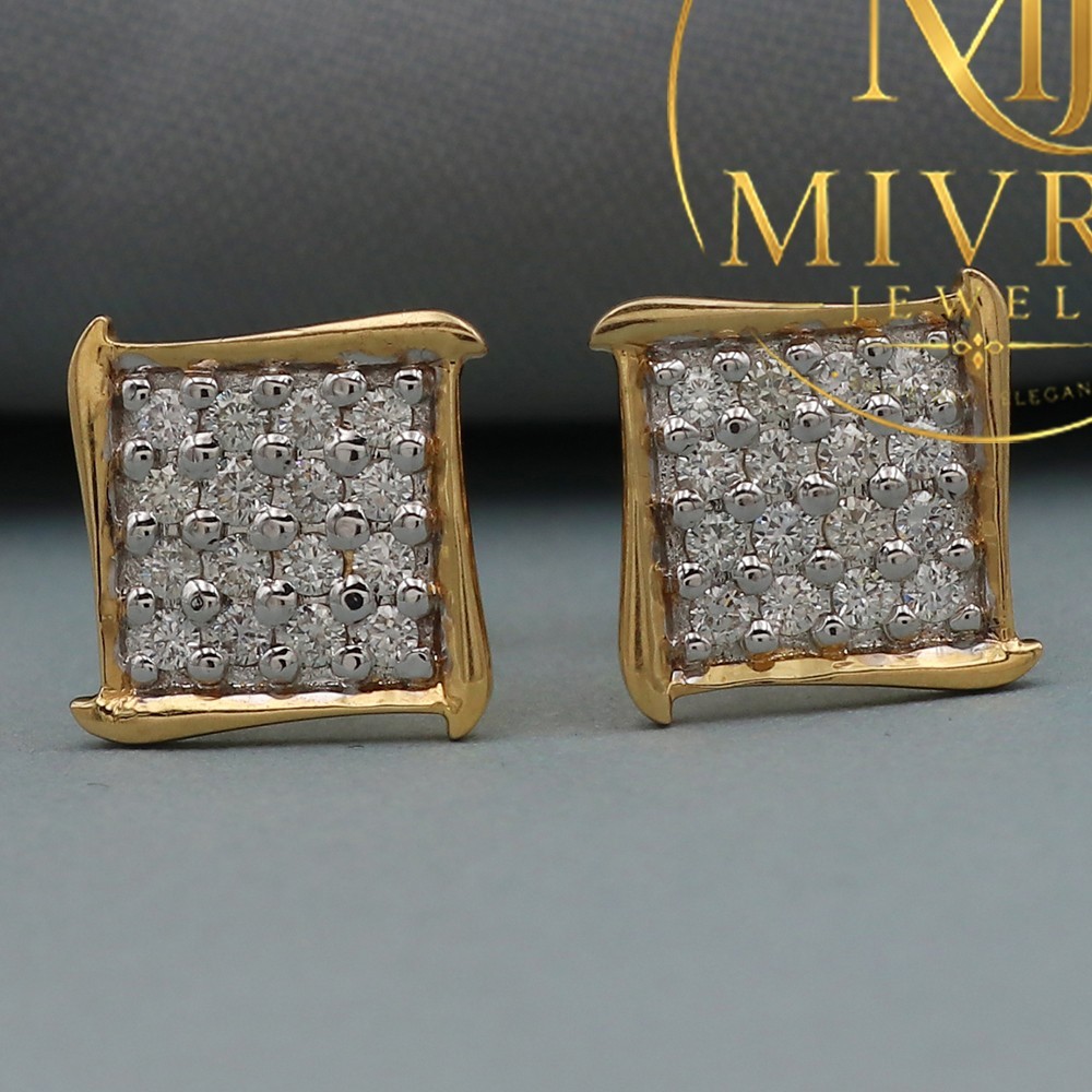 22K Gold Stud Earrings 1.1cm Merry Shine Stamped Gift Sister Sister-In-Law 3.61g