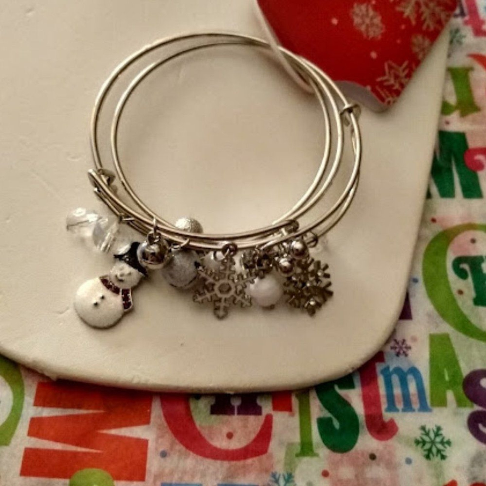 3pc SET KOHL’S Holiday Winter Jingle Bell/Snowflake/Snowman Charm Bracelets**NEW