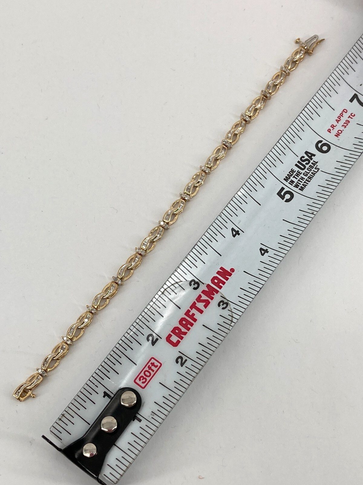 10KT Yellow Gold Diamond Bracelet Approx .75cttw Size 7in 4.96mm 9.2g