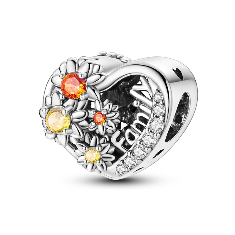 MULA Original 925 Sterling Silver Sunflower Hollow Charm CZ for Women Bracelet