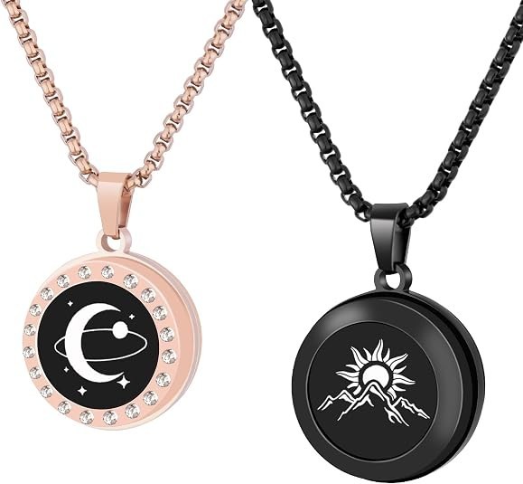 Long Distance Touch Necklaces,Vibration & Light up Remote Smart black