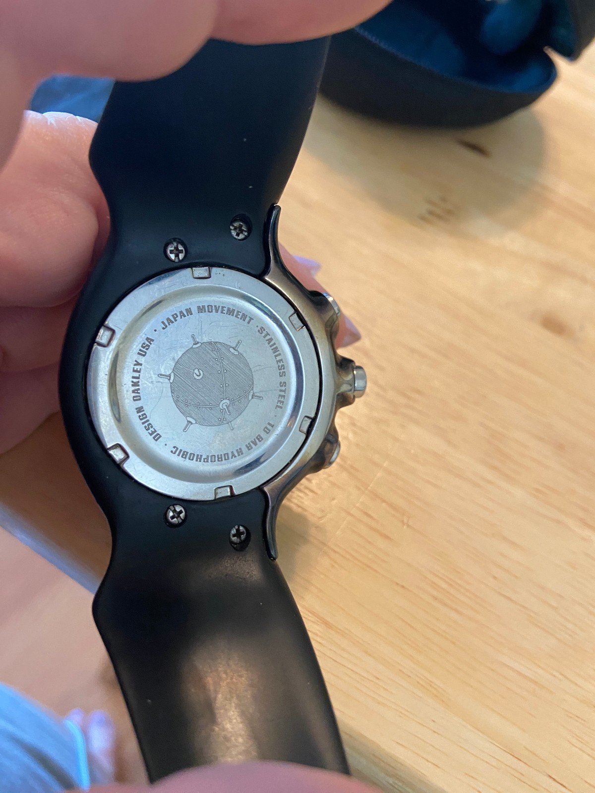 Oakley Detonator Watch Chronograph Unobtainium Strap RARE RED DIAL Needs Battery