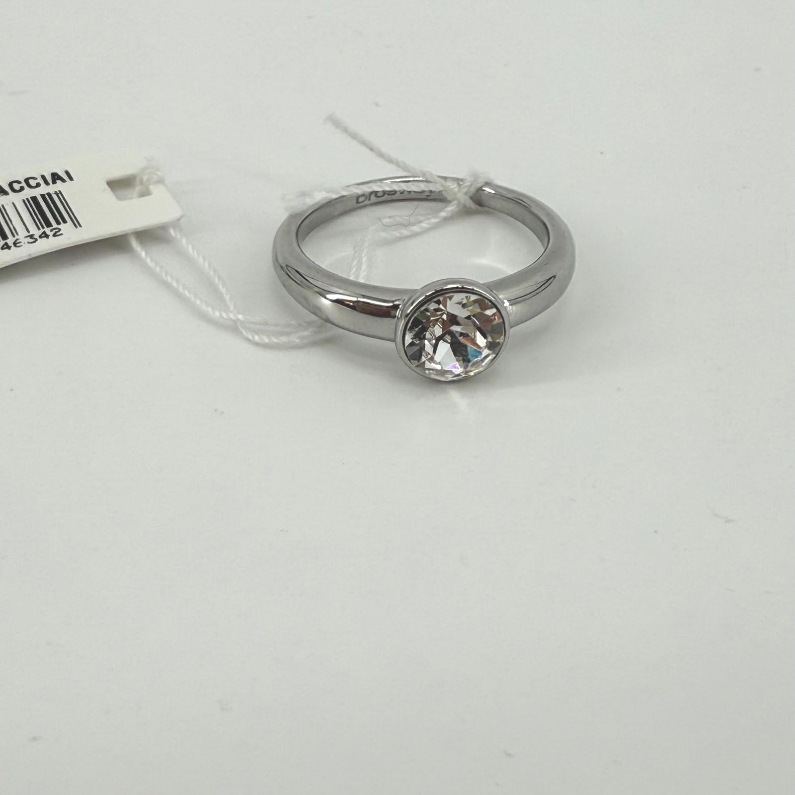 Brosway Affinity Acciai Stainless Steel Ring with Crystal Stone Size US 9.5 NEW
