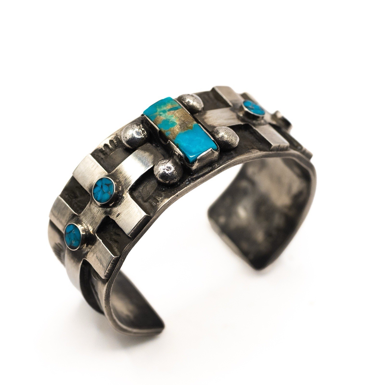 Dragonfly Silver Cuff Size 5.75 Turquoise Southwestern Collectors Piece