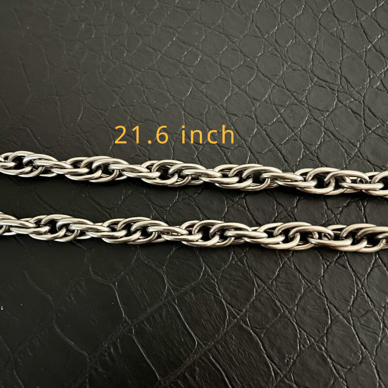 Pure Titanium Twisted Necklace with 7mm Wide Anti Allergic 21.6″ Long Men Women
