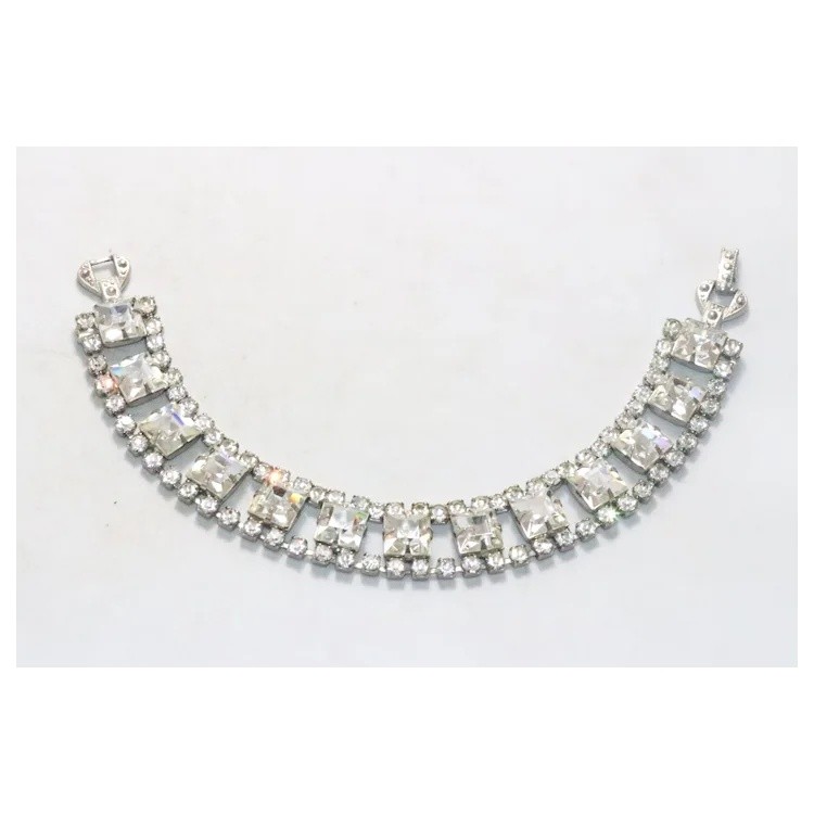 Vintage Costume Rhinestone Link Bracelet