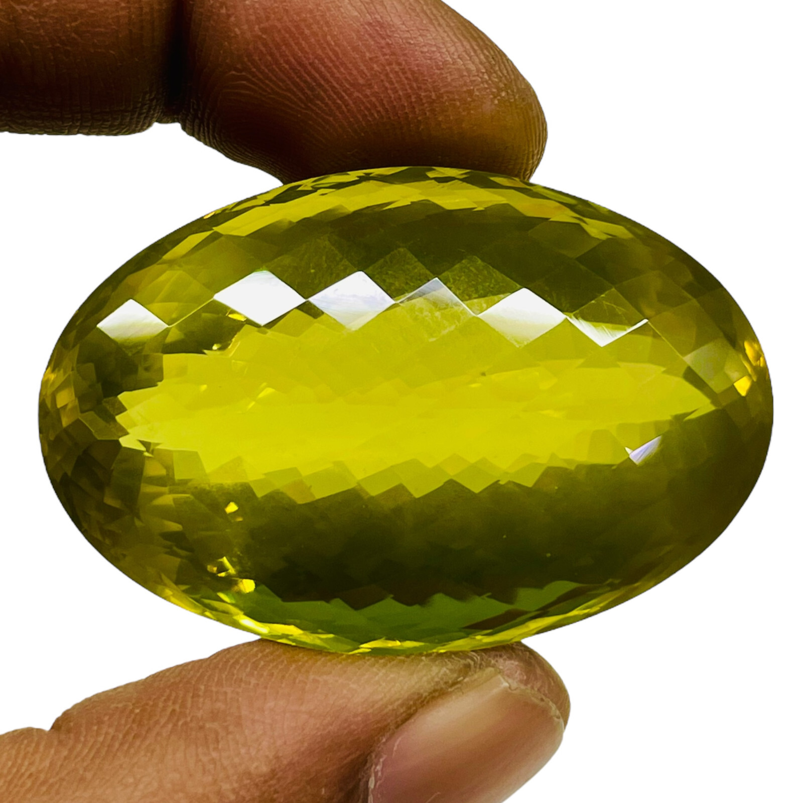160.10 Cts Certified Natural Citrine 45x29mm Pendant Size Green Gold Gemstone