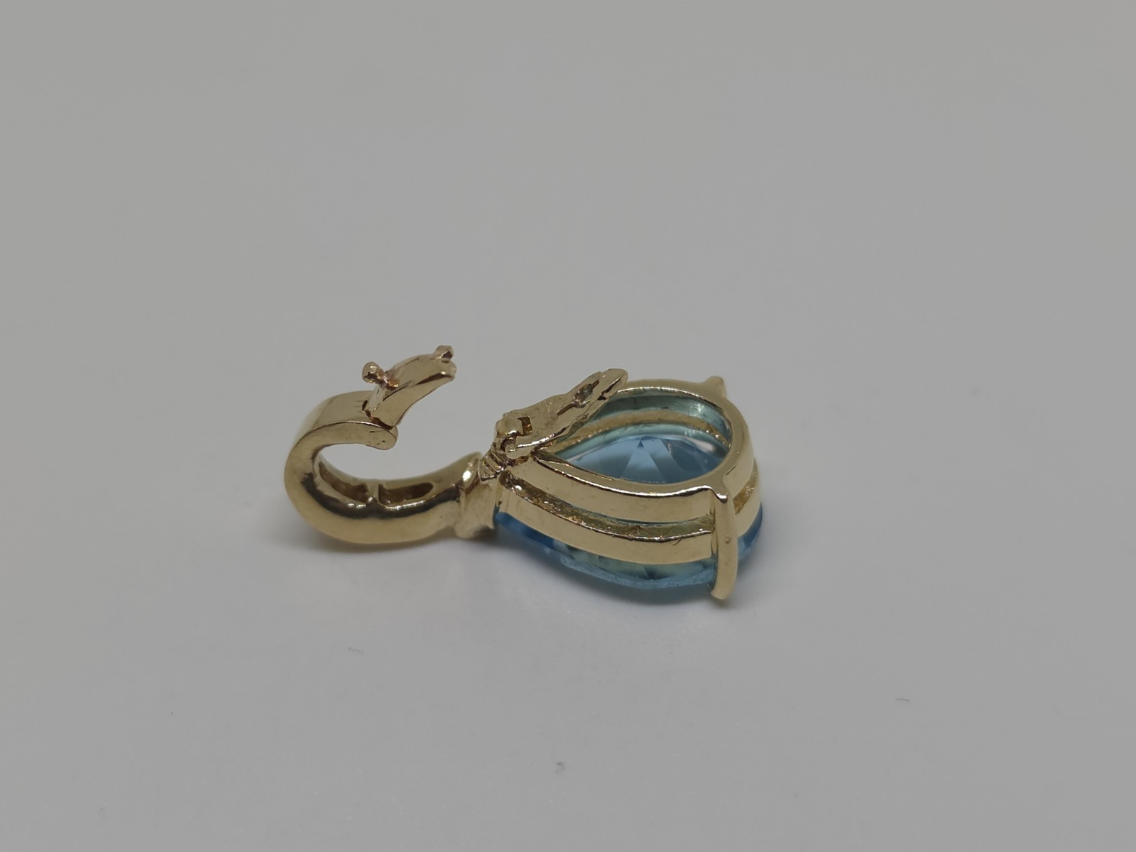 14k Yellow Gold Topaz Sapphire And Diamond Pendant And Earrings Set 8.8 Grams
