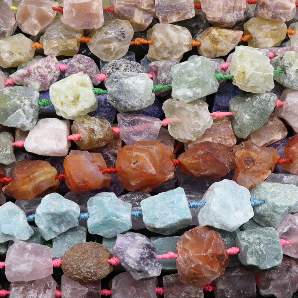 15-30mm Natural Rough Raw Stone Loose Beads Crystal Nugget Mineral Gemstone DIY