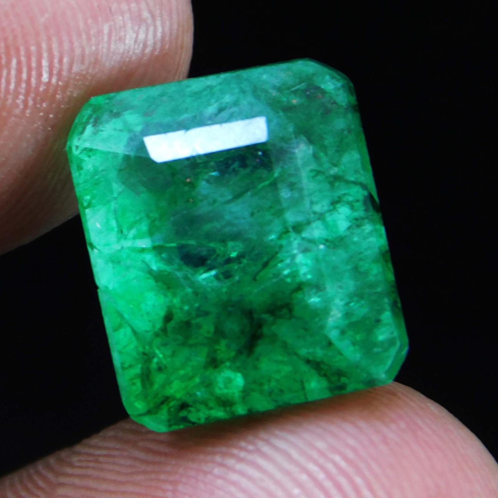 EMERALD 7.90 CT NATURAL COLOMBIAN EMERALD LOOSE STONE GEMSTONE 12.8 X 10.8 mm