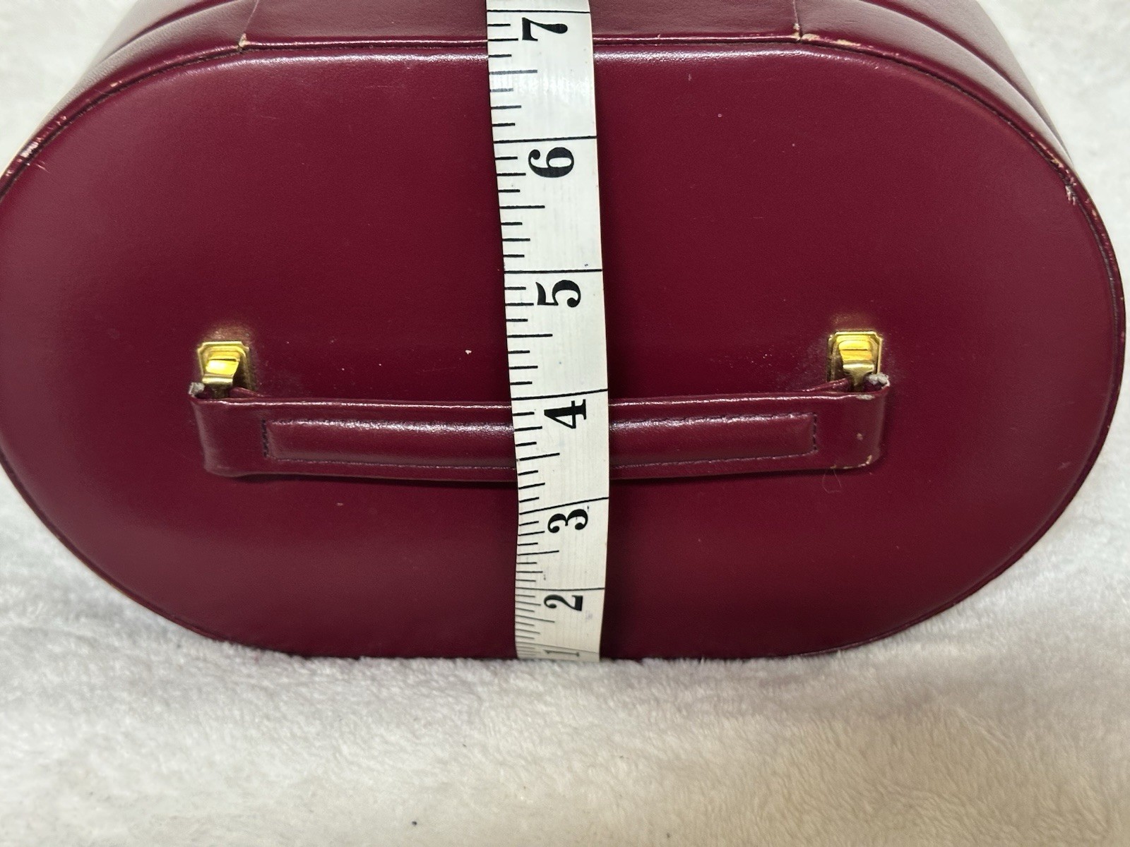 Burnt Red Faux Leather Jewelry Box w/ Velvet Lining &Multiple Compartments