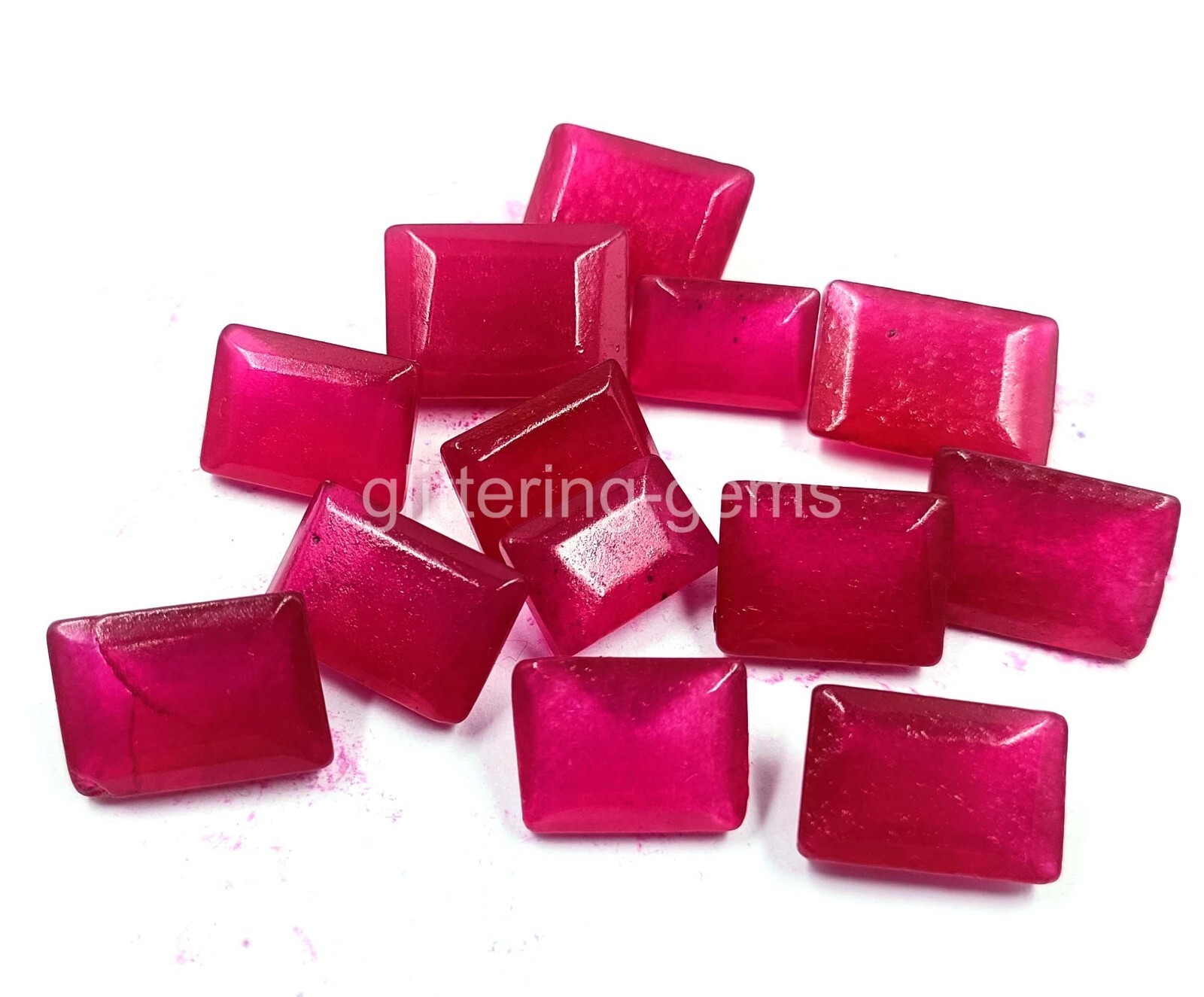 DYED 120 Ct Natural Pink Ruby Lot Emerald Cut Certified IGL Loose Gemstone 5MSZ