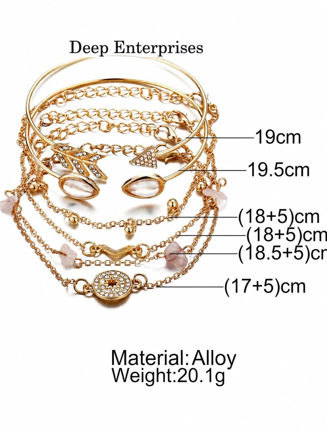 Indian bollywood gold plated multi layered charm bracelet for women and girls