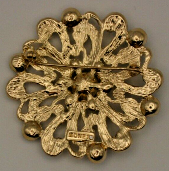 Vintage Monet Signed Starburst Brooch Purple & Blue Rhinestones 2 1/4″ – MCM