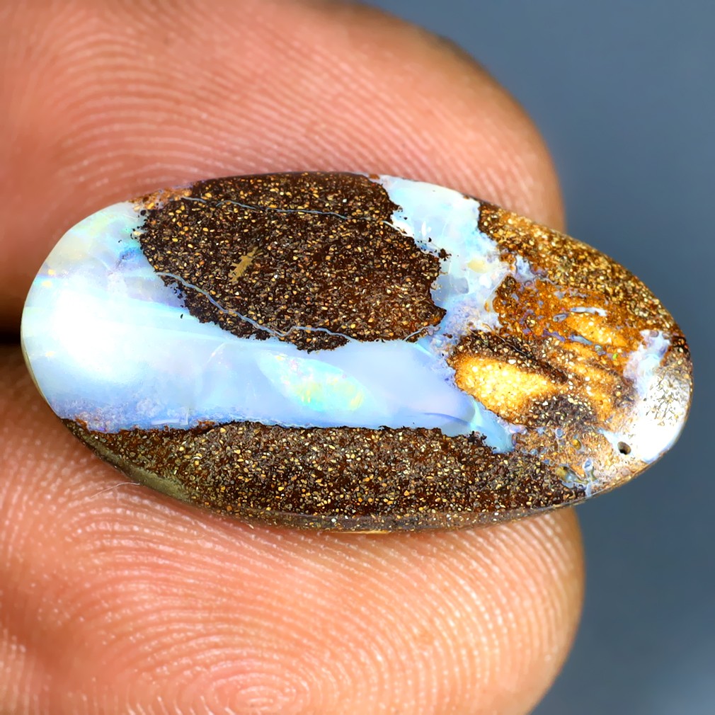 7.21 ct Fancy Shape (23 x 13 mm) Multi Color Australian Koroit Boulder Opal