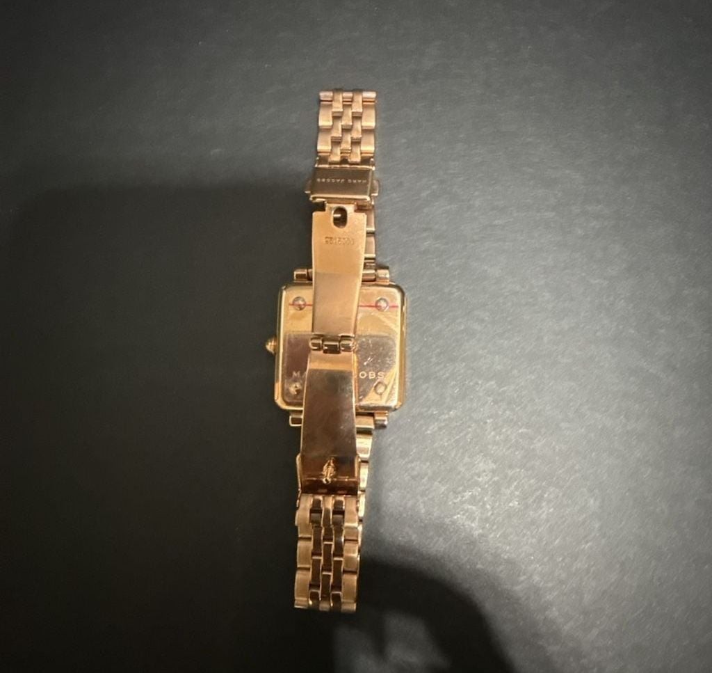 Marc Jacobs Vic Women’s Rose Gold-Tone Stainless Steel Rectangular Watch MJ3514