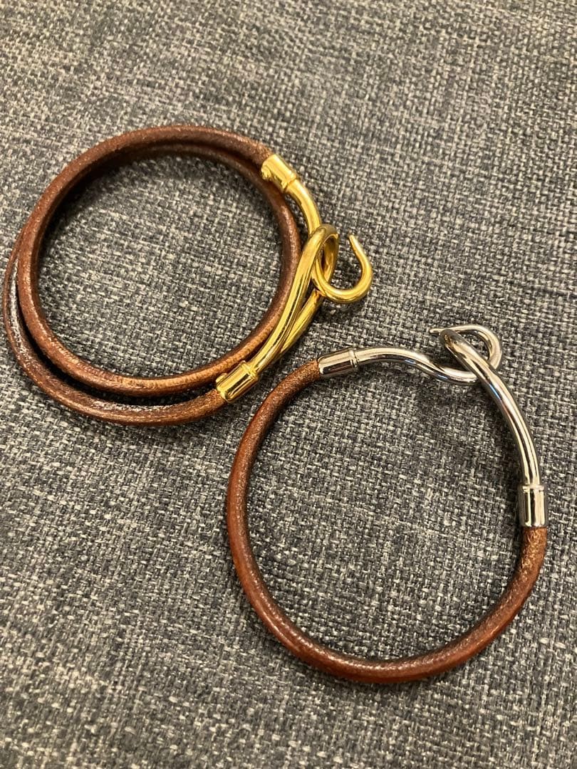 HERMES Jumbo Bracelet 2 Piece Set Gold Silver Hardware