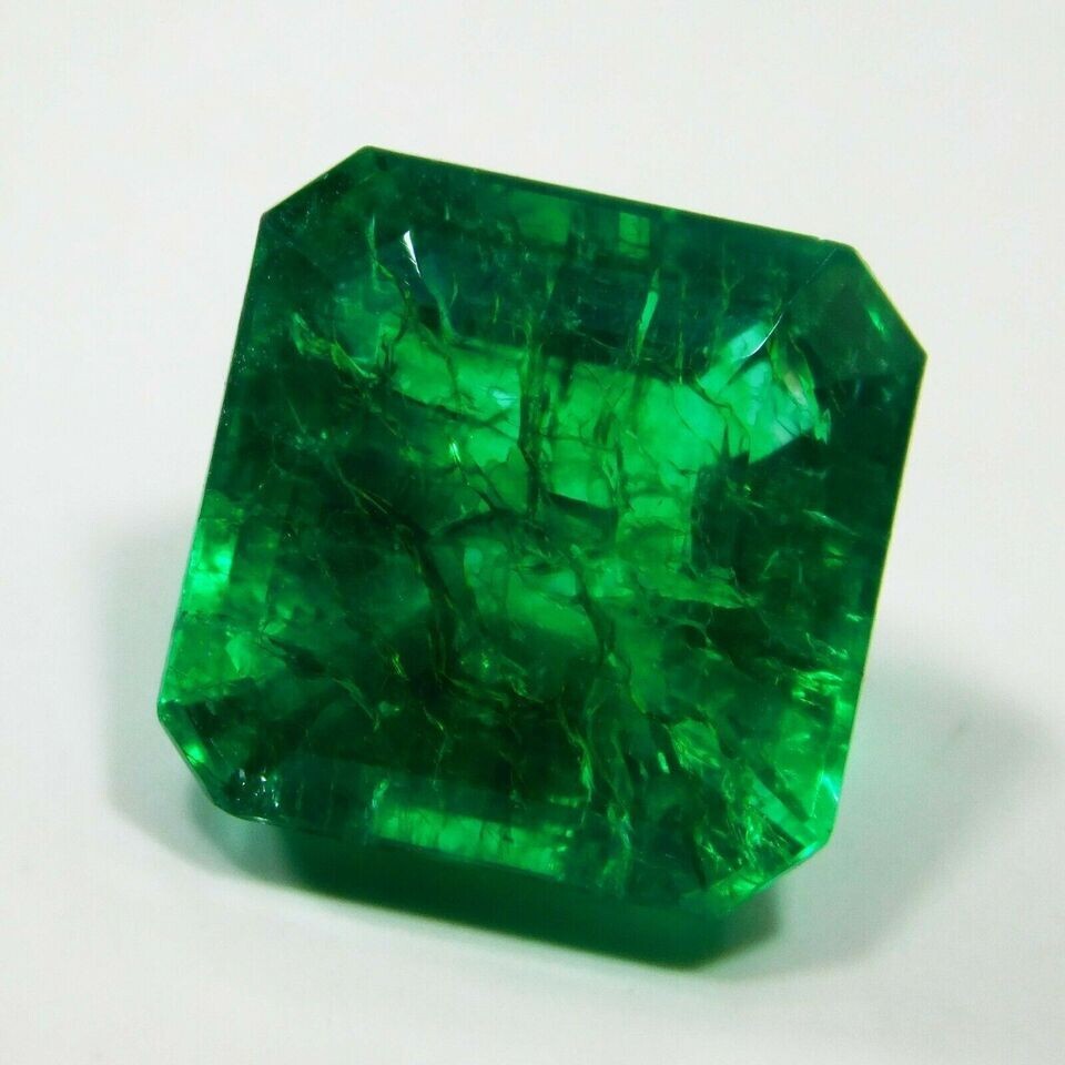Green Emerald Square Cut 14-15 Ct Natural Colombian Certified EGL Gemstone JM136