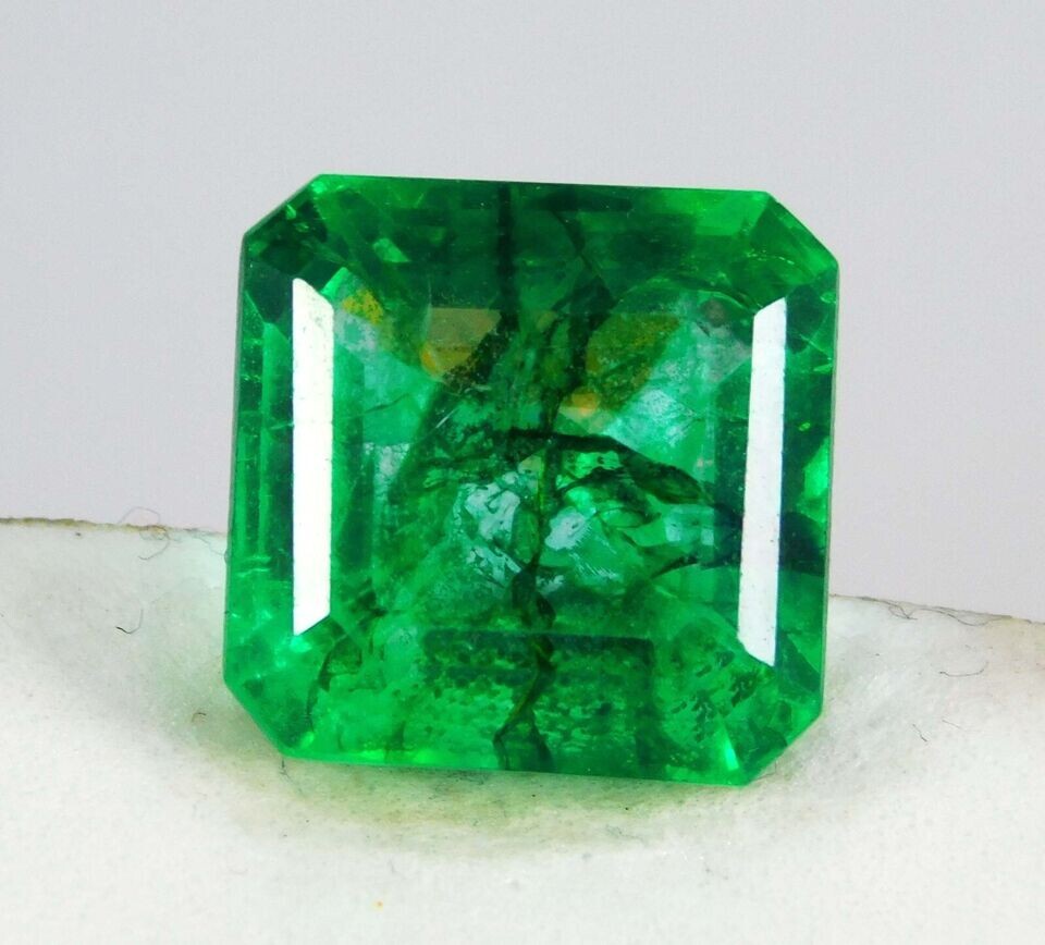 Green Emerald Square Cut 14-15 Ct Natural Colombian Certified EGL Gemstone JM136