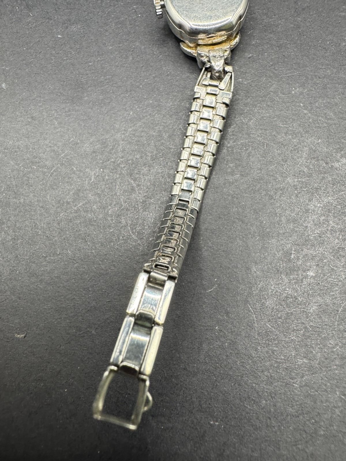 Vtg Woldman Classic Women’s Wristwatch Rhinestone Silver Tone Swiss Made 16.6mm