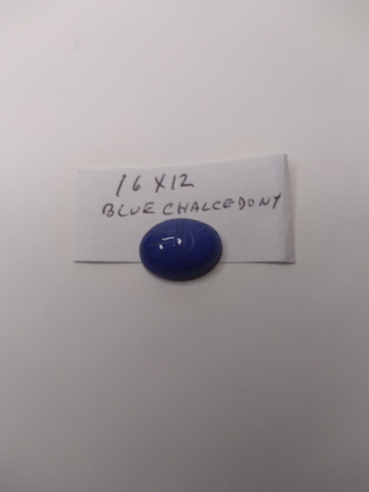 Natural Fine Blue Chalcedony Agate Scarab – Oval 16x12mm 6.97 Ct. Fine Grade