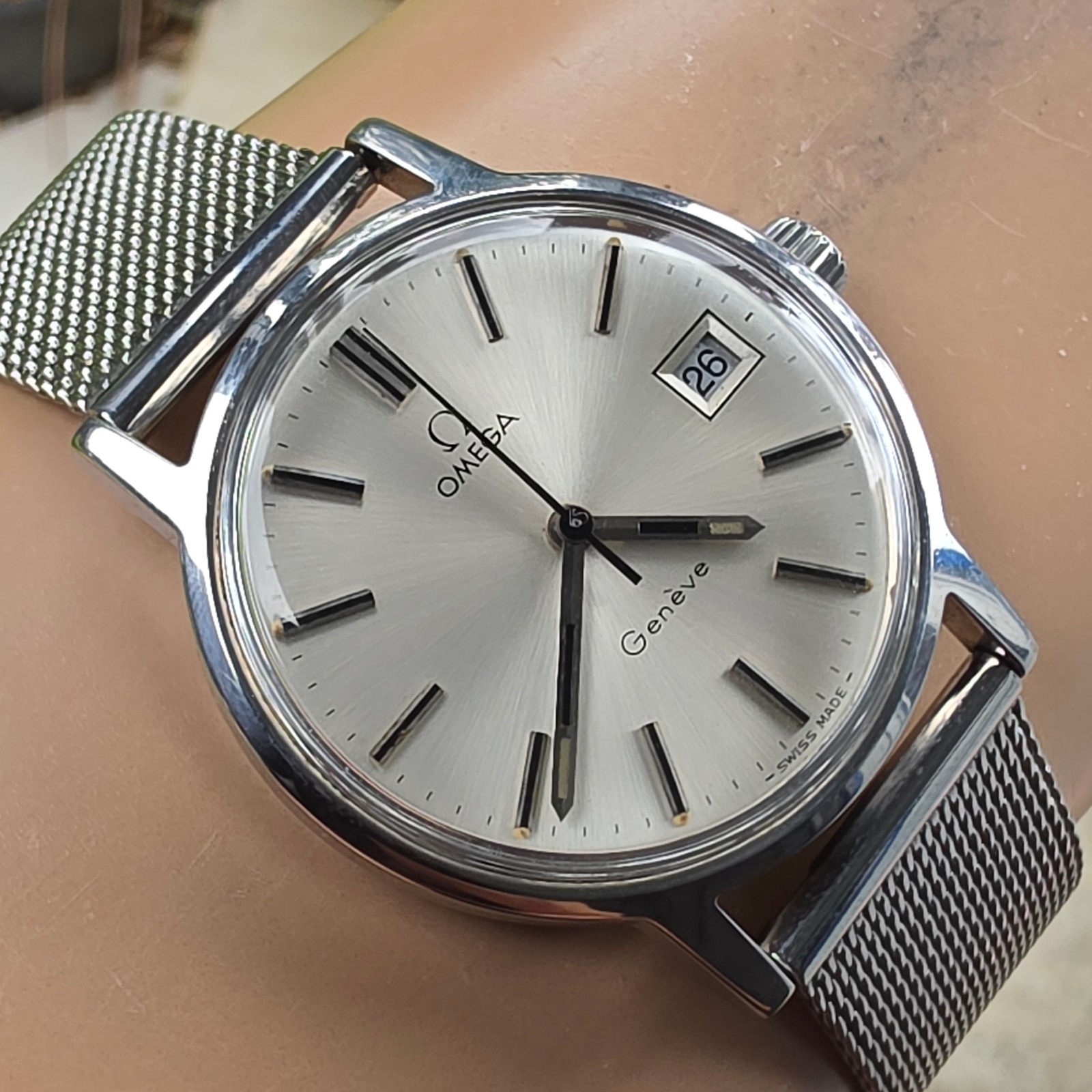 Vintage OMEGA Geneve men’s manual wind watch Ref:136.0098 Date swiss 1972