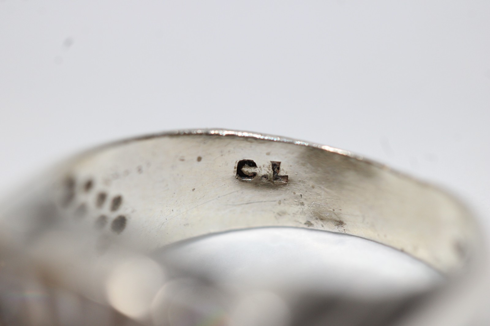 Beautiful 925 Sterling Silver CZ Cocktail Ring Size 7 Signed C.L.