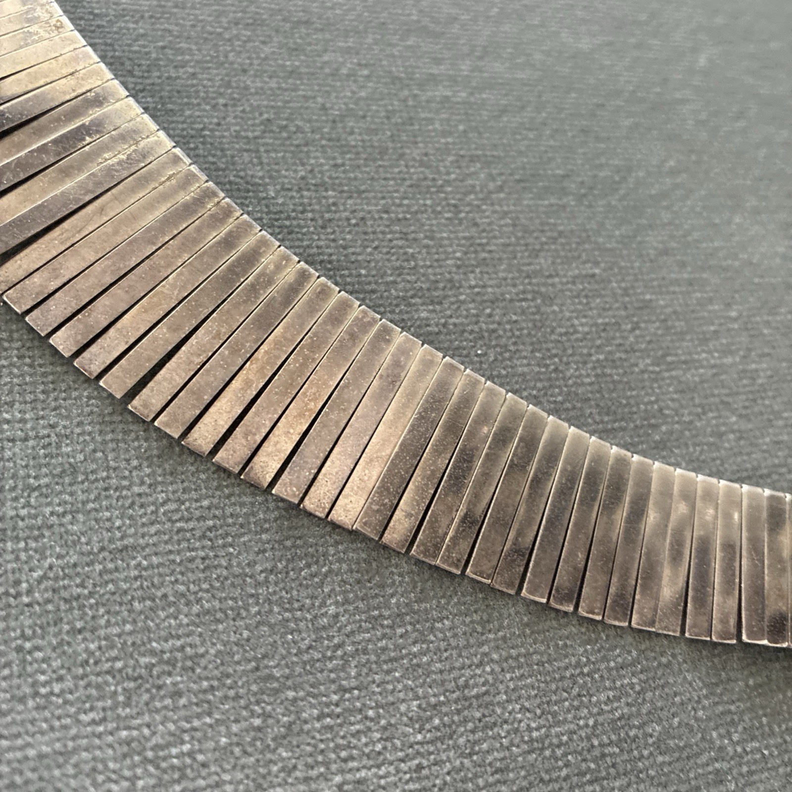 VINTAGE 925 STERLING SILVER CLEOPATRA FRINGE COLLAR NECKLACE ITALY 16” 40g