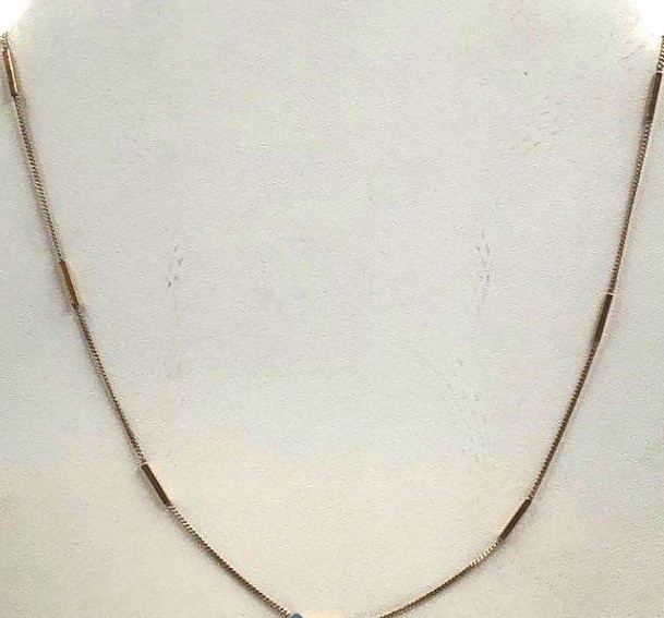 14k Rose Gold Bar Bar Station Chain Necklace 18.5” 3.71G FREE SHIPPING