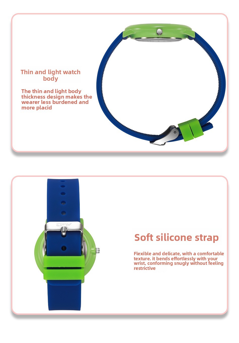 Kids Learning Time Analog Watch 30M Waterproof Quartz Wristwatch for Boys Girls