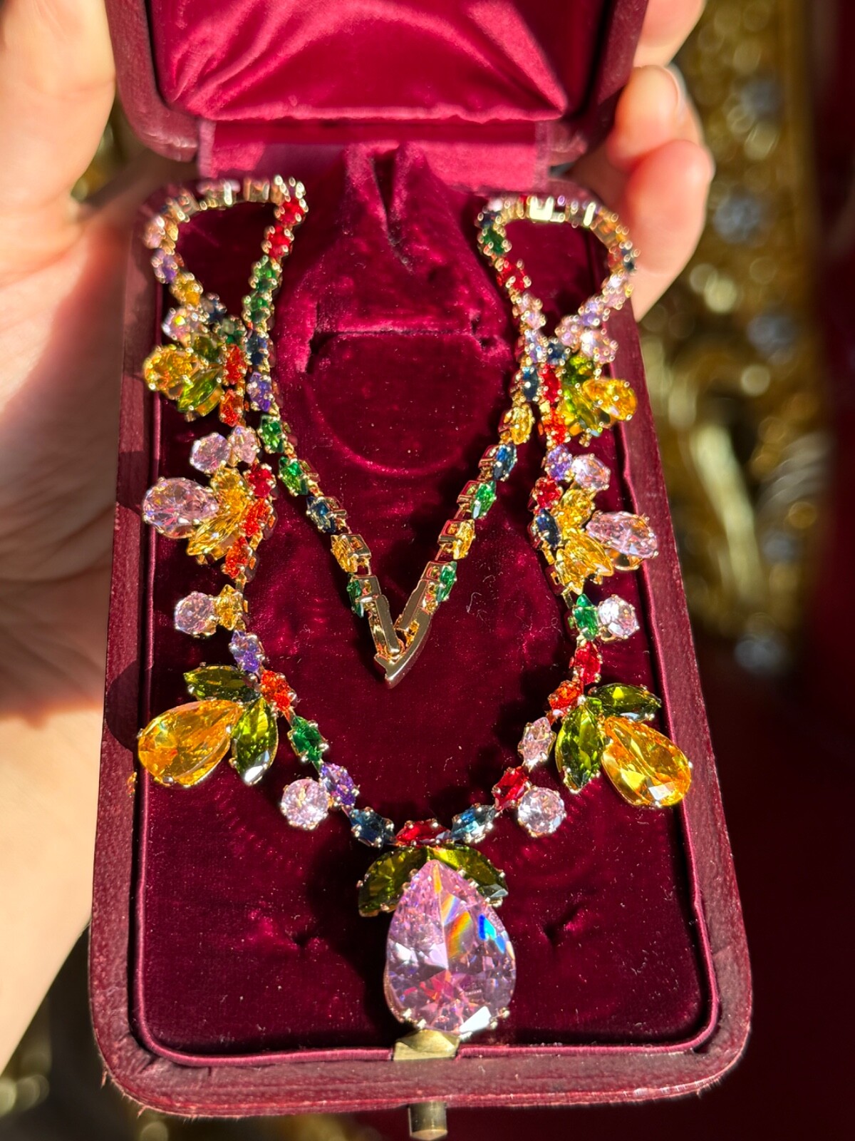 Summer Multicolour Gemstone Necklace Jewelry Luxury Gift For Her, Comes With Box