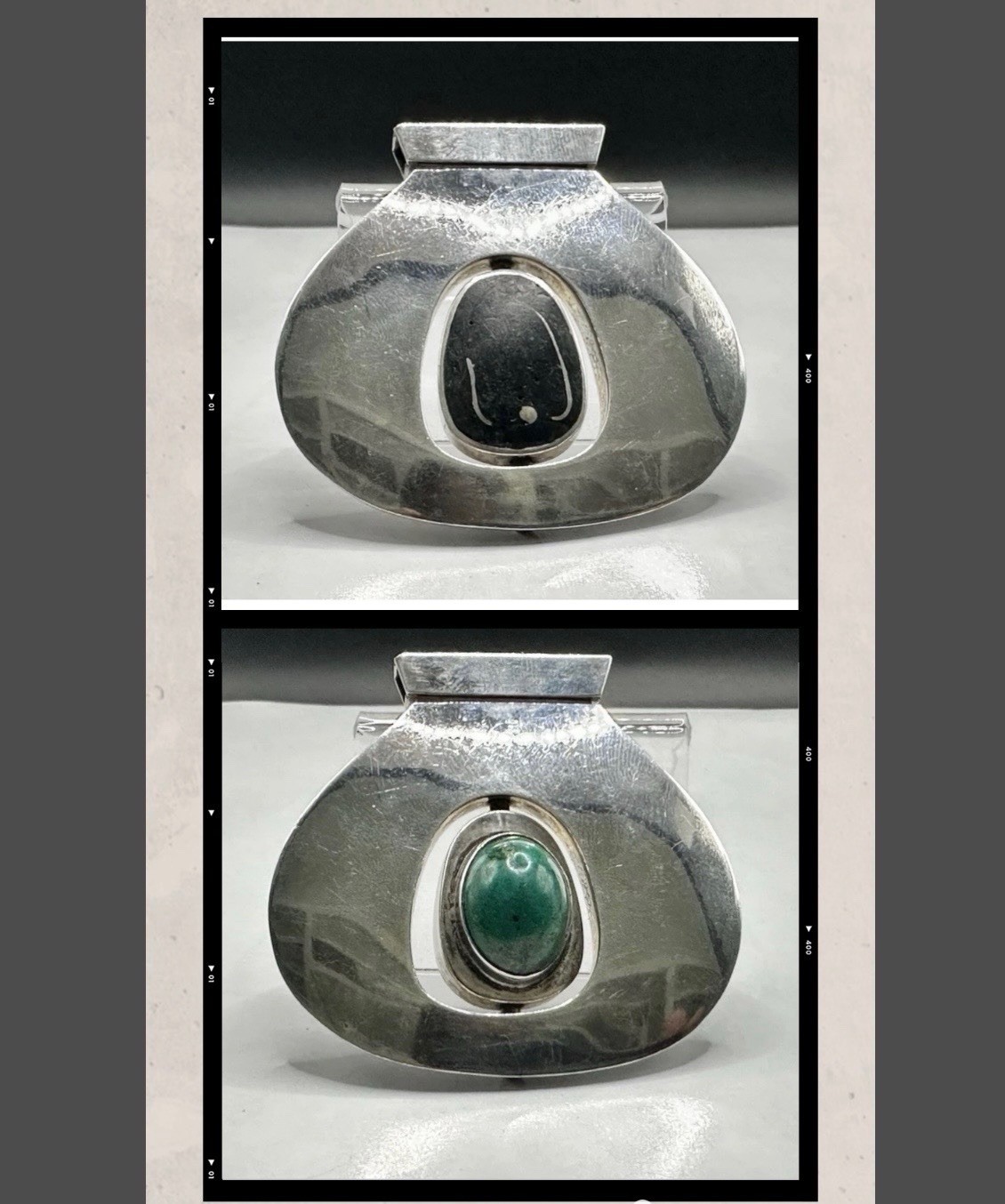 Sterling Silver 925 Reversable Spin Vintage Modernist FLIP Pendant Handmade