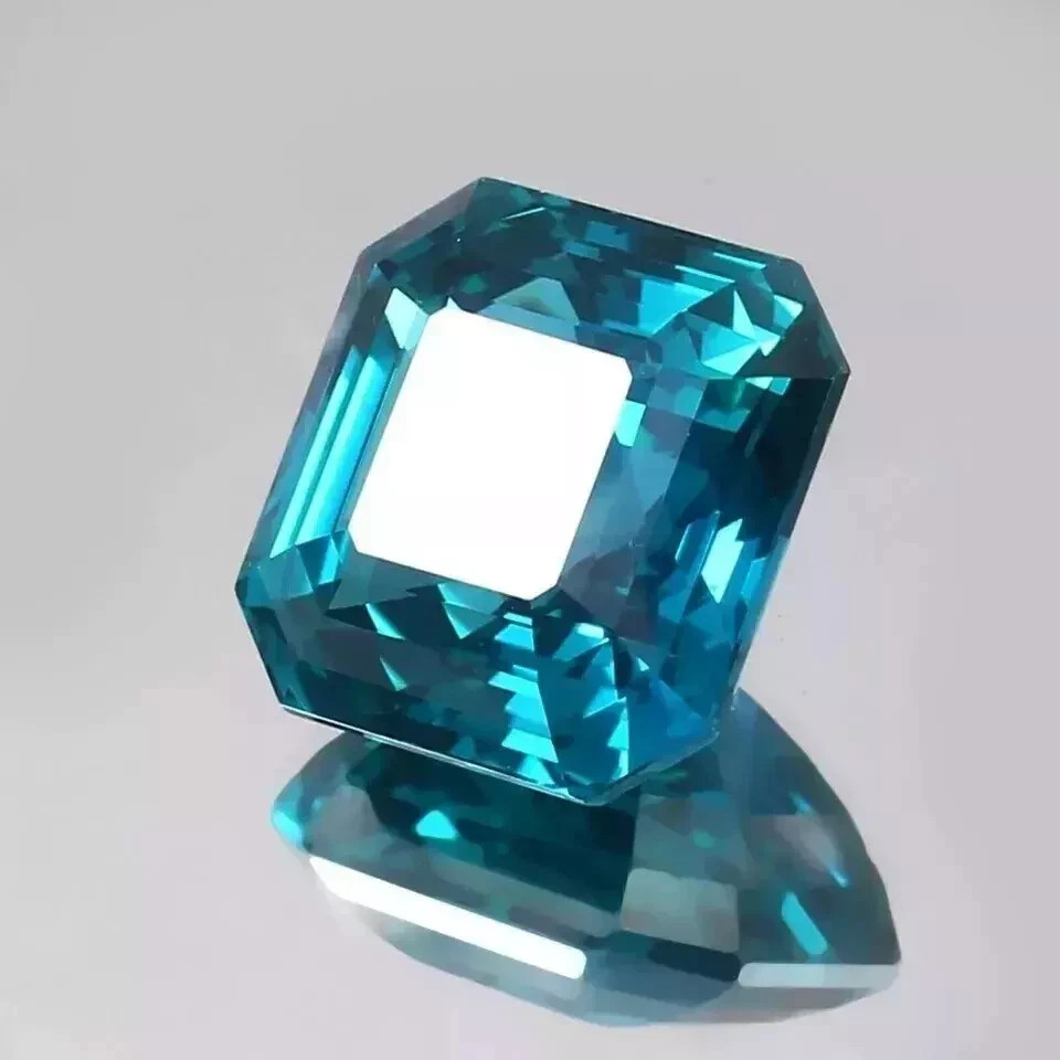 Certified 10 Ct+ Natural Blue Green Sapphire Flawless Asscher Cut Loose Gemstone