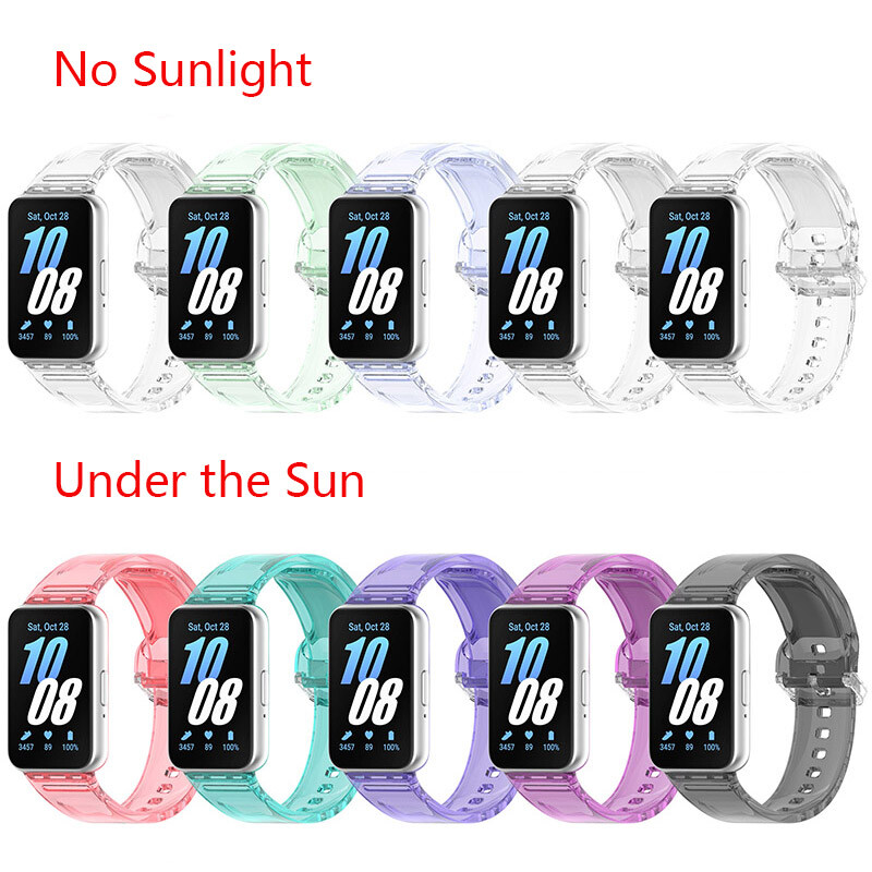 TPU Clear Color Changing Strap Sport Band For Samsung Galaxy Fit3 SM-R390