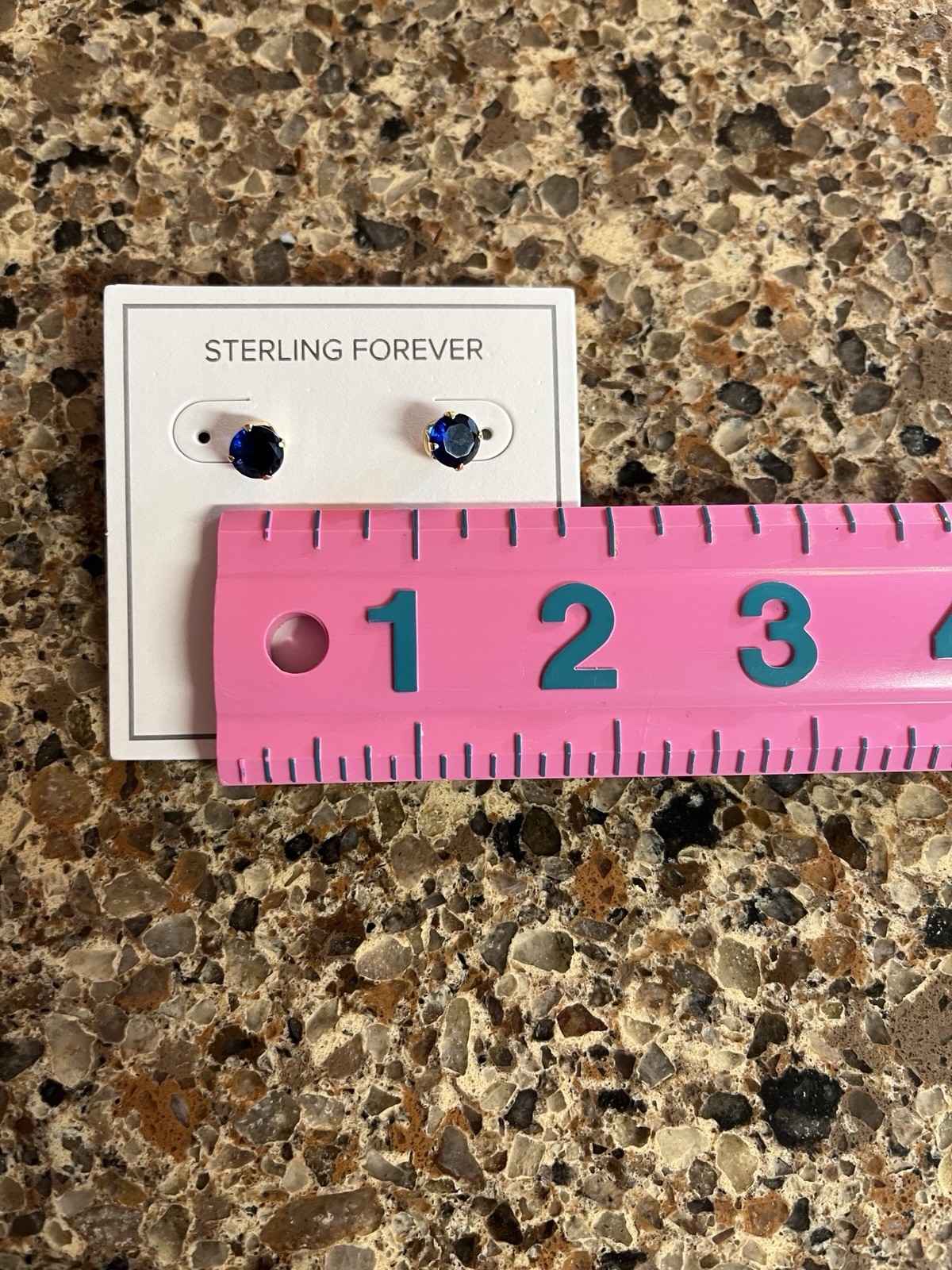 New Sterling Forever gold tone metal blue stud gems lead and nickel free