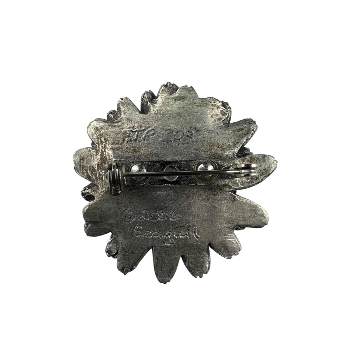 Seagull Pewter Floral Daisy Pin Brooch 2006 Women Silver Tone Metal