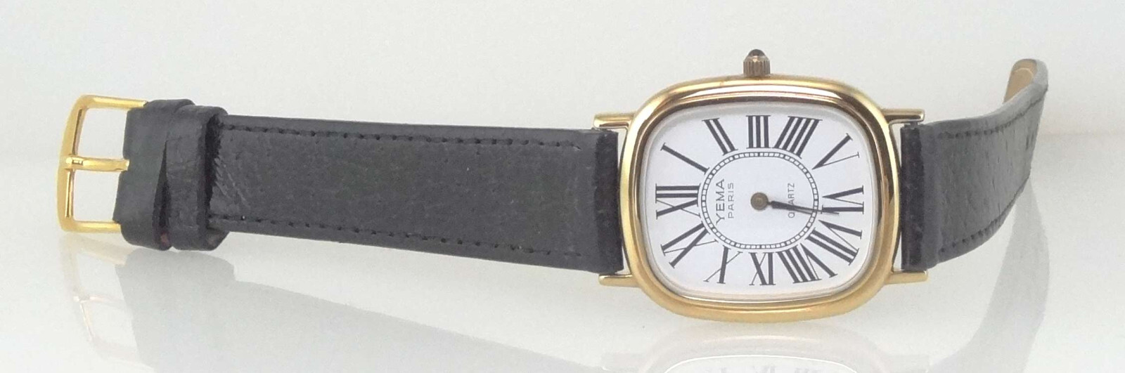 YEMA PARIS Y5 BZ8 3 – GOLDTONE UNISEX QUARTZ DRESS WATCH NEW VINTAGE W/BOX RARE