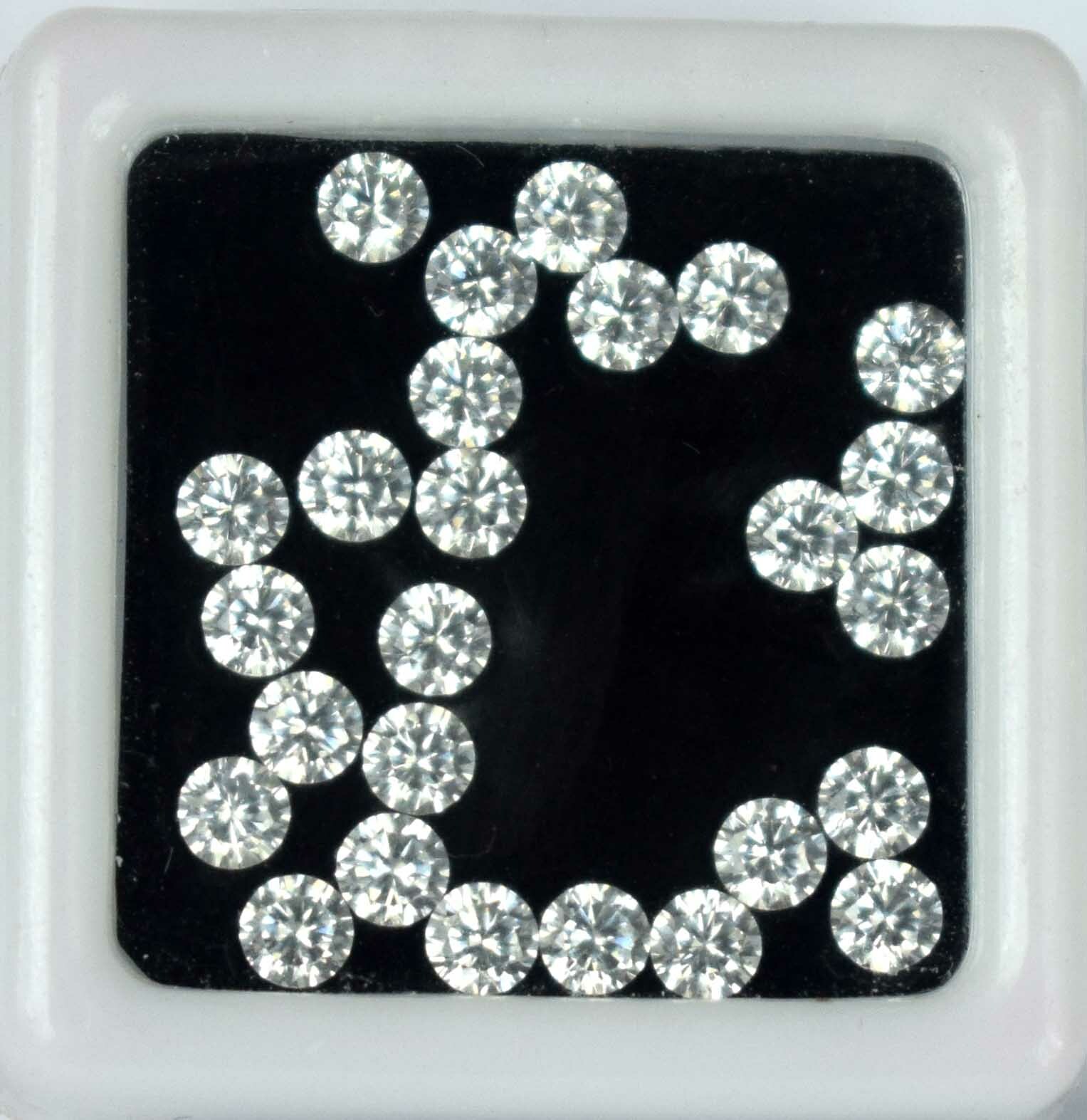 Natural White Sapphire 25 Pcs Round Gemstone 6.25 Ct/3 mm Lot AGI Certified EE35