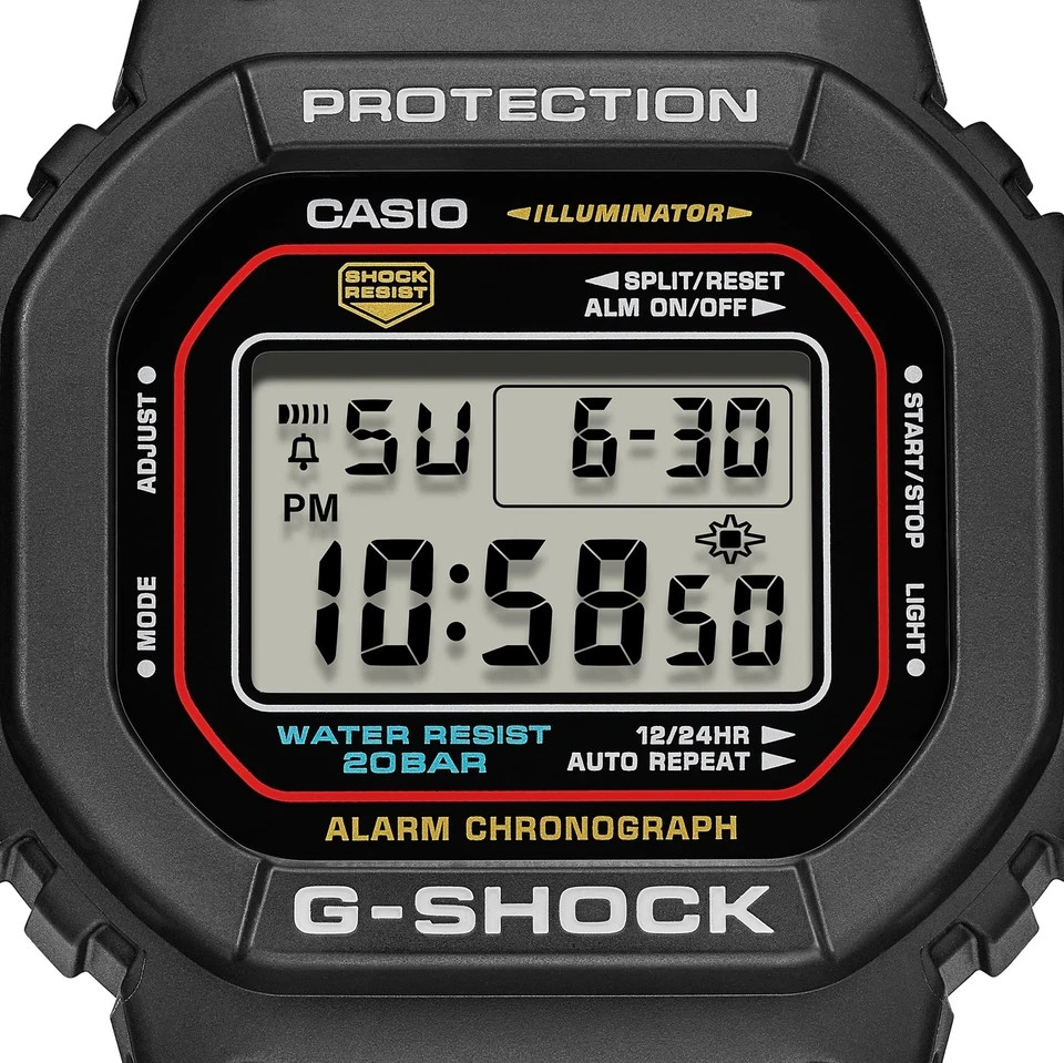 Unused CASIO G-SHOCK DW-5600RL-1JF Black Red Quartz Men Watch in Box