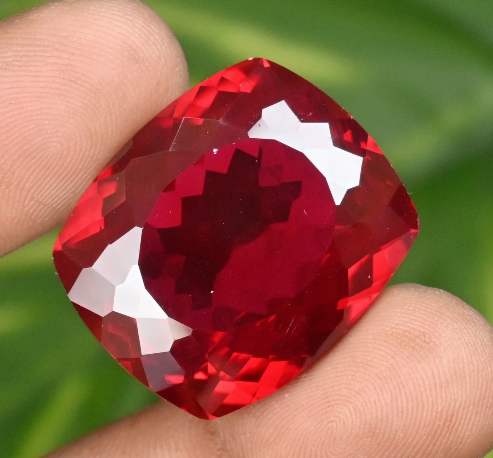 79.55 Ct Natural Flawless Mozambique Blood Red Ruby Cushion Certified Gemstone