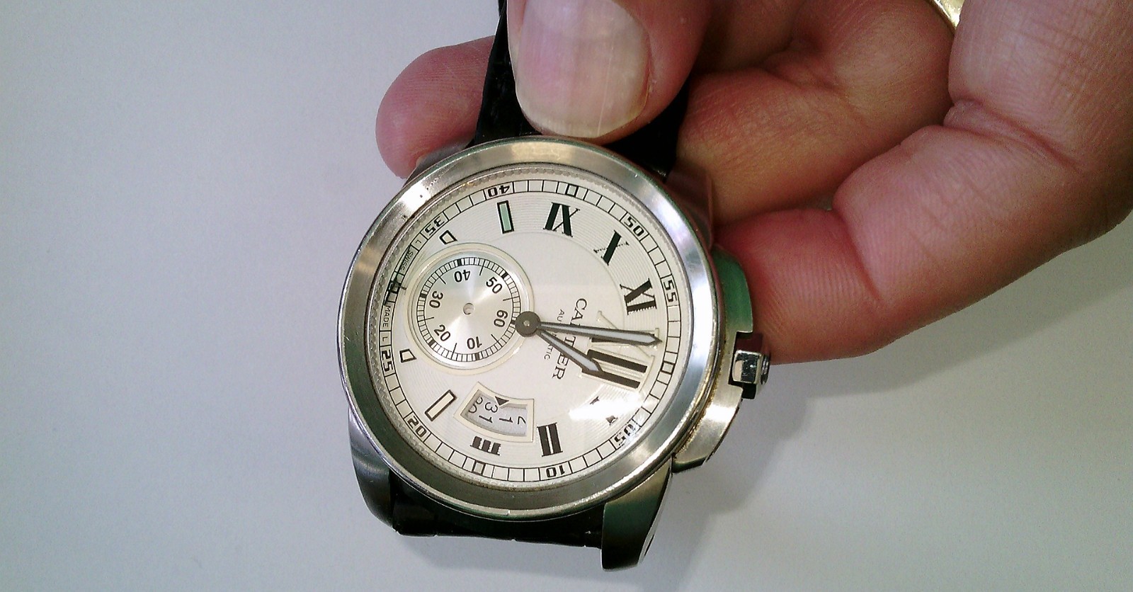 2017 Cartier Calibre de Cartier 42mm. Auto. Leather. FULL SET. NEEDS WORK.