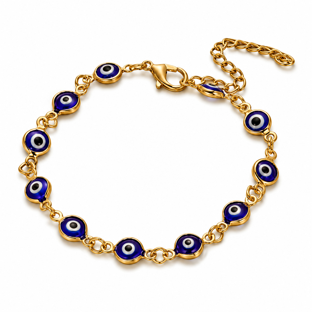 (2 Packs) Evil Eye Bracelet Pendant Charm Beads Blue Colorful Protection Lucky