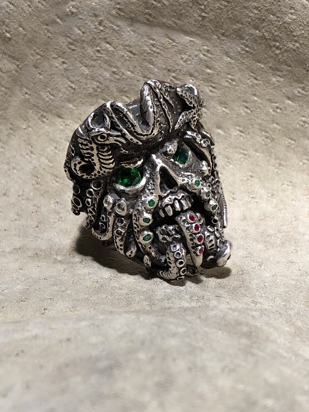 Pirate of the Caribbean Davy Jones Treasure Silver Ring Any Size Quick 3.1 oz